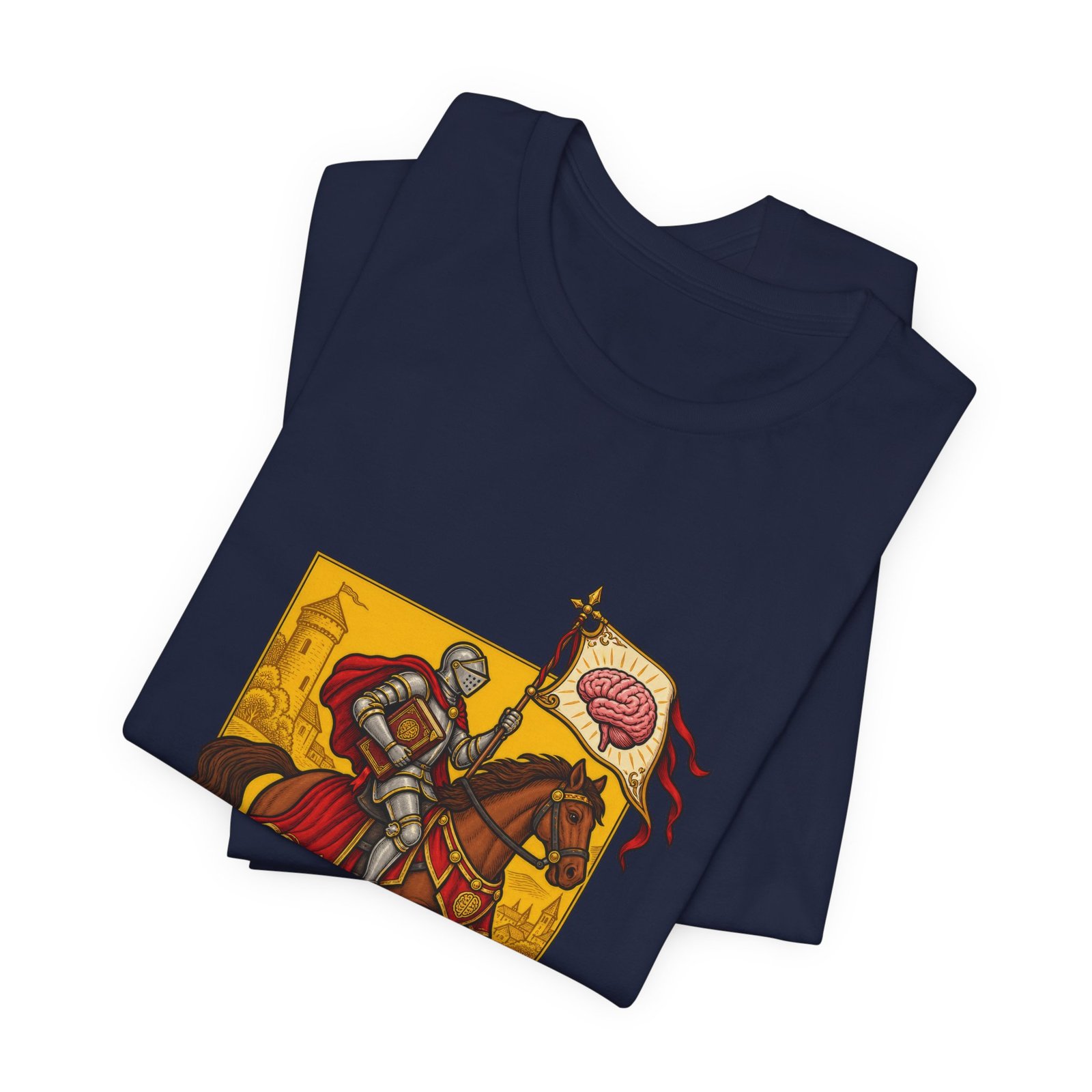Sir Rebral Cerebral Knight Brain Banner Tee - Image 35