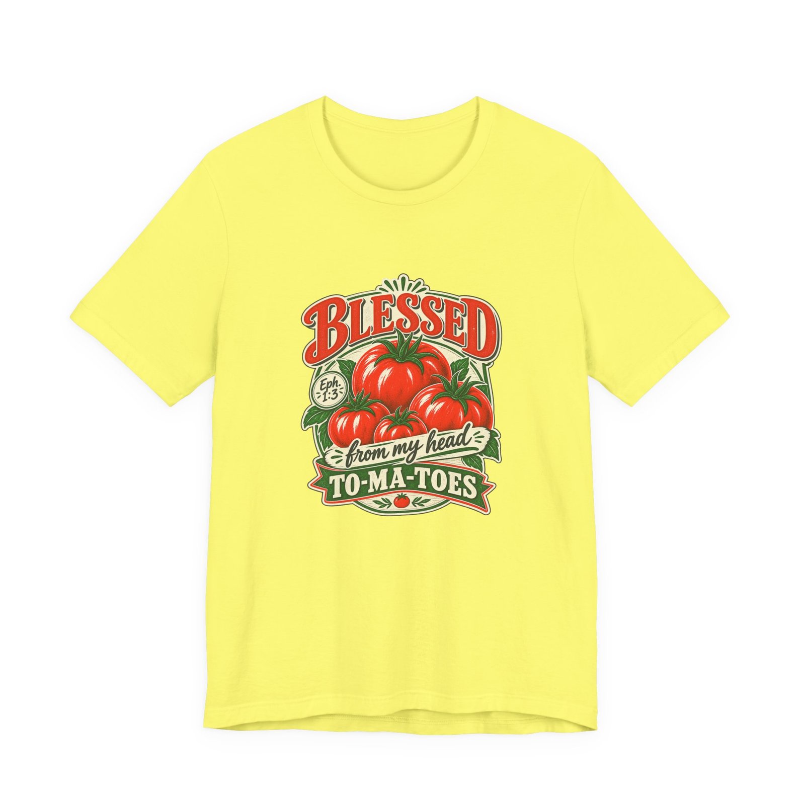 Blessed From My Head To-Ma-Toes Tomato Pun Graphic Tee - Image 17