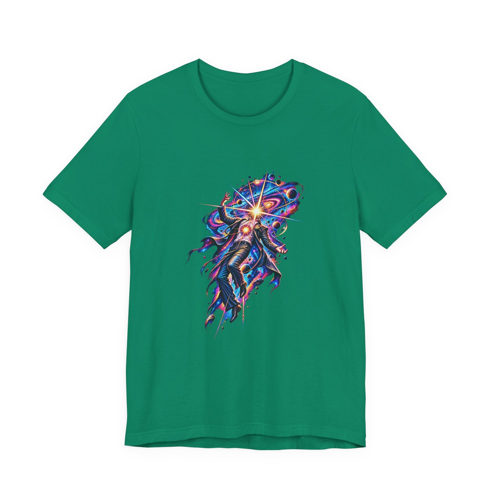 Cosmic Awakening Starburst Human Figure Graphic Tee - Image 13