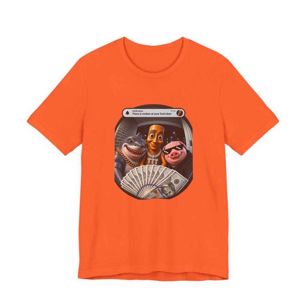 Front Door Alert Cartoon Tung Sahur And Crew Graphic Tee