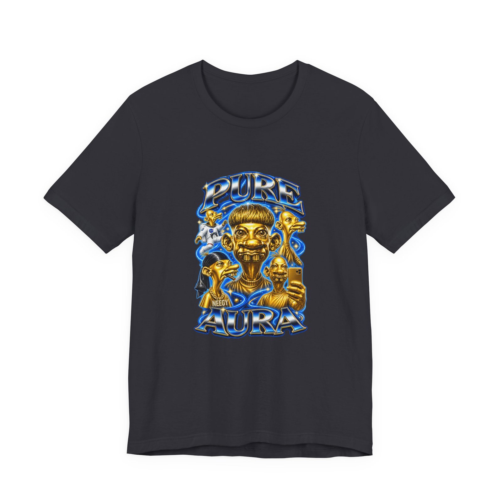 Pure Charisma Aura Neegy Cosmic Selfie Charisma Graphic Tee - Image 21