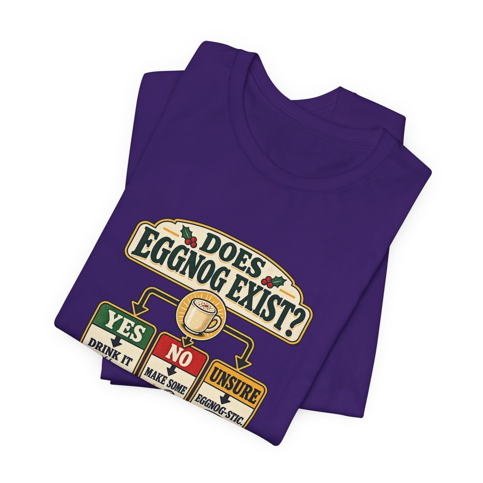 Does Eggnog Pun Exist Holiday Chart Graphic Tee - Image 39