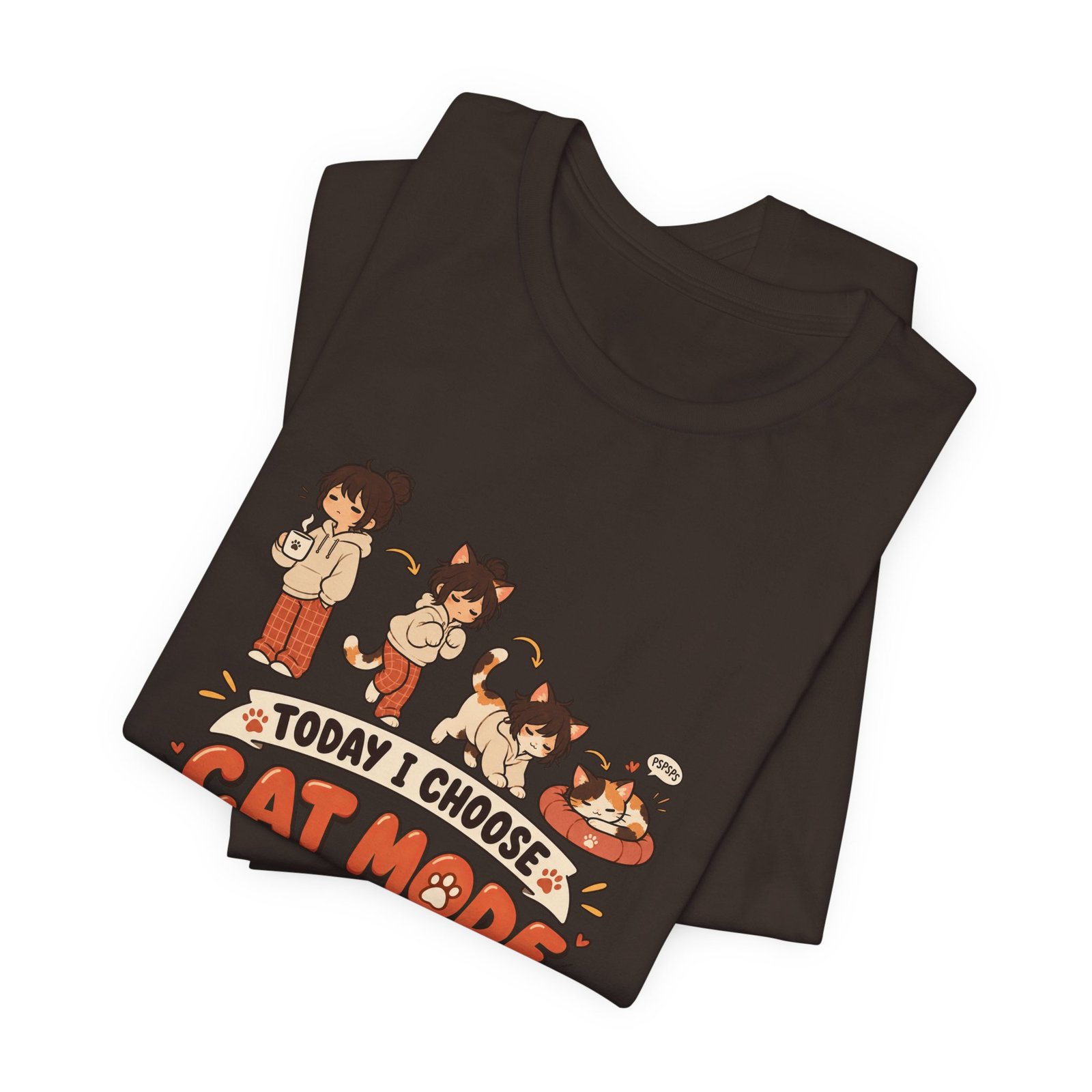 Cat Mode Transformation Cartoon Graphic Tee - Image 11
