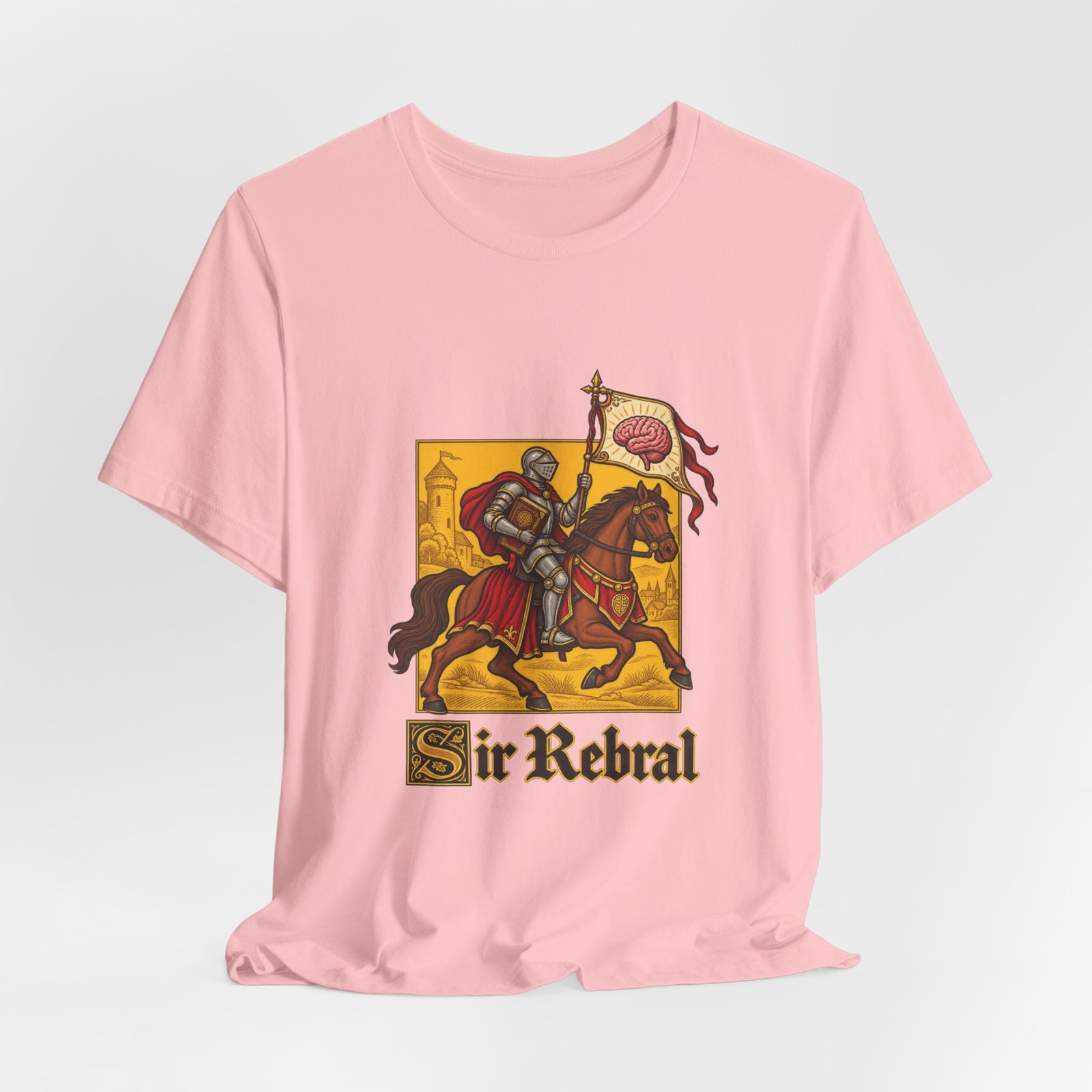Sir Rebral Cerebral Knight Brain Banner Tee - Image 44