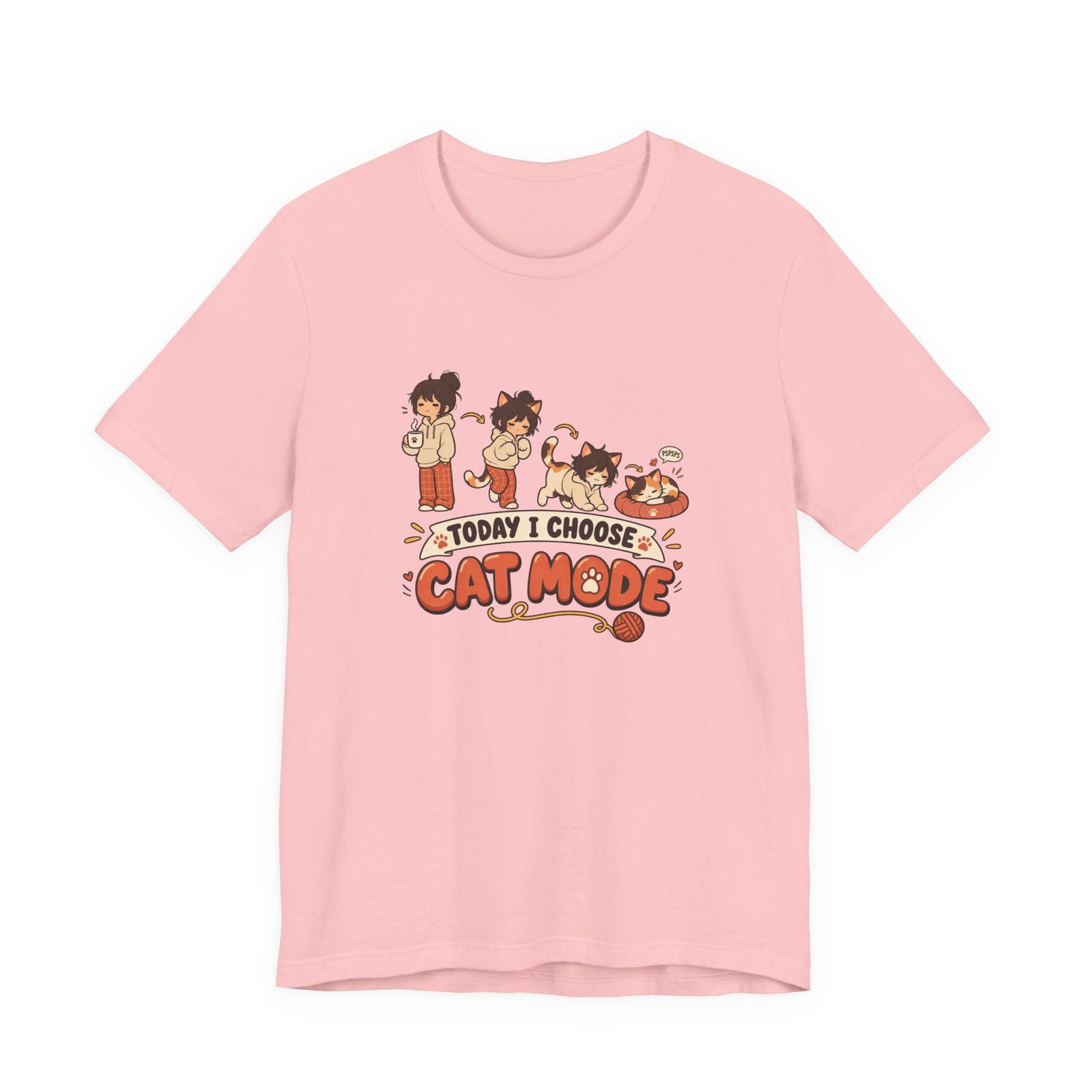 Cat Mode Transformation Cartoon Graphic Tee - Image 41