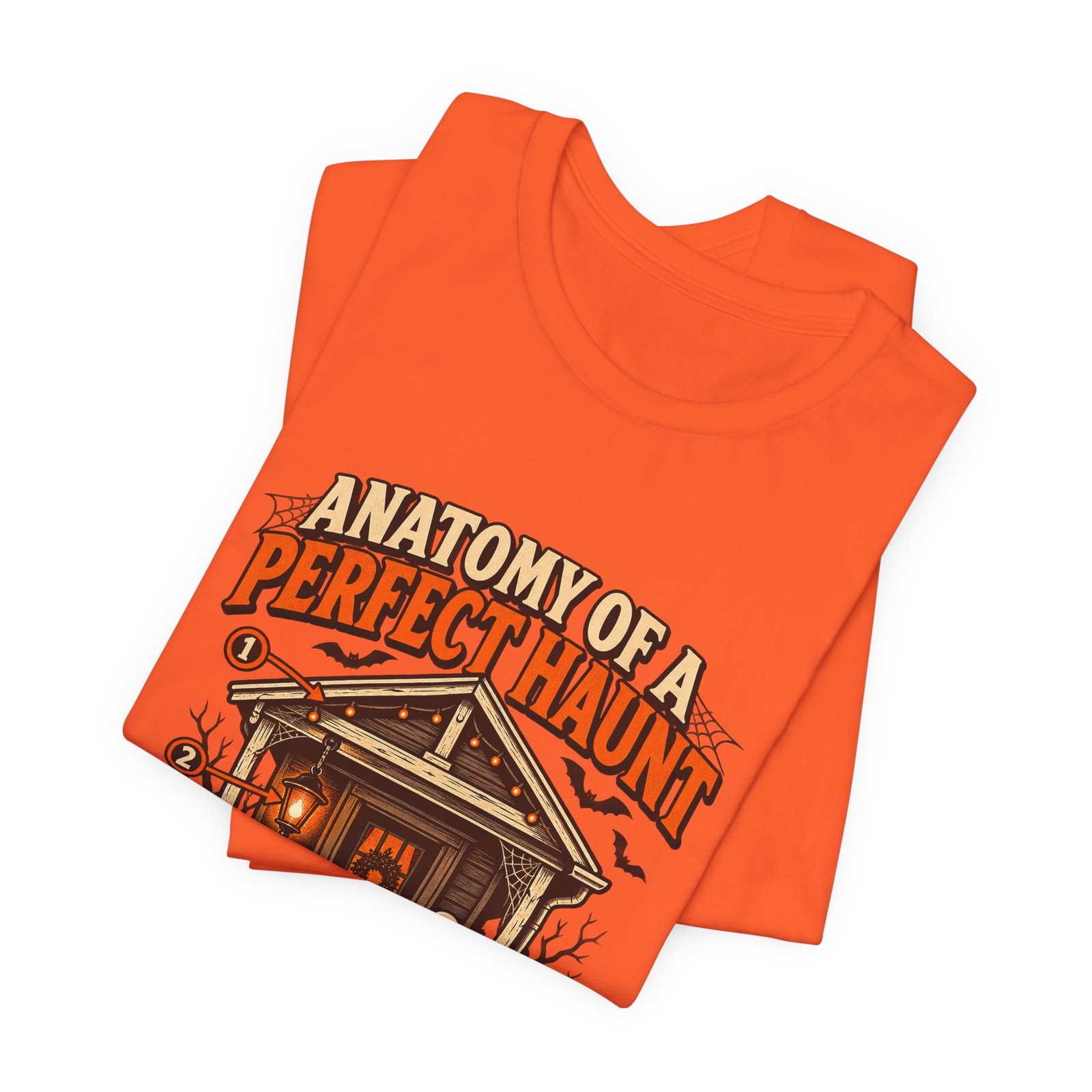 Anatomy Of A Haunted Porch Halloween Ghost Graphic Tee - Image 7