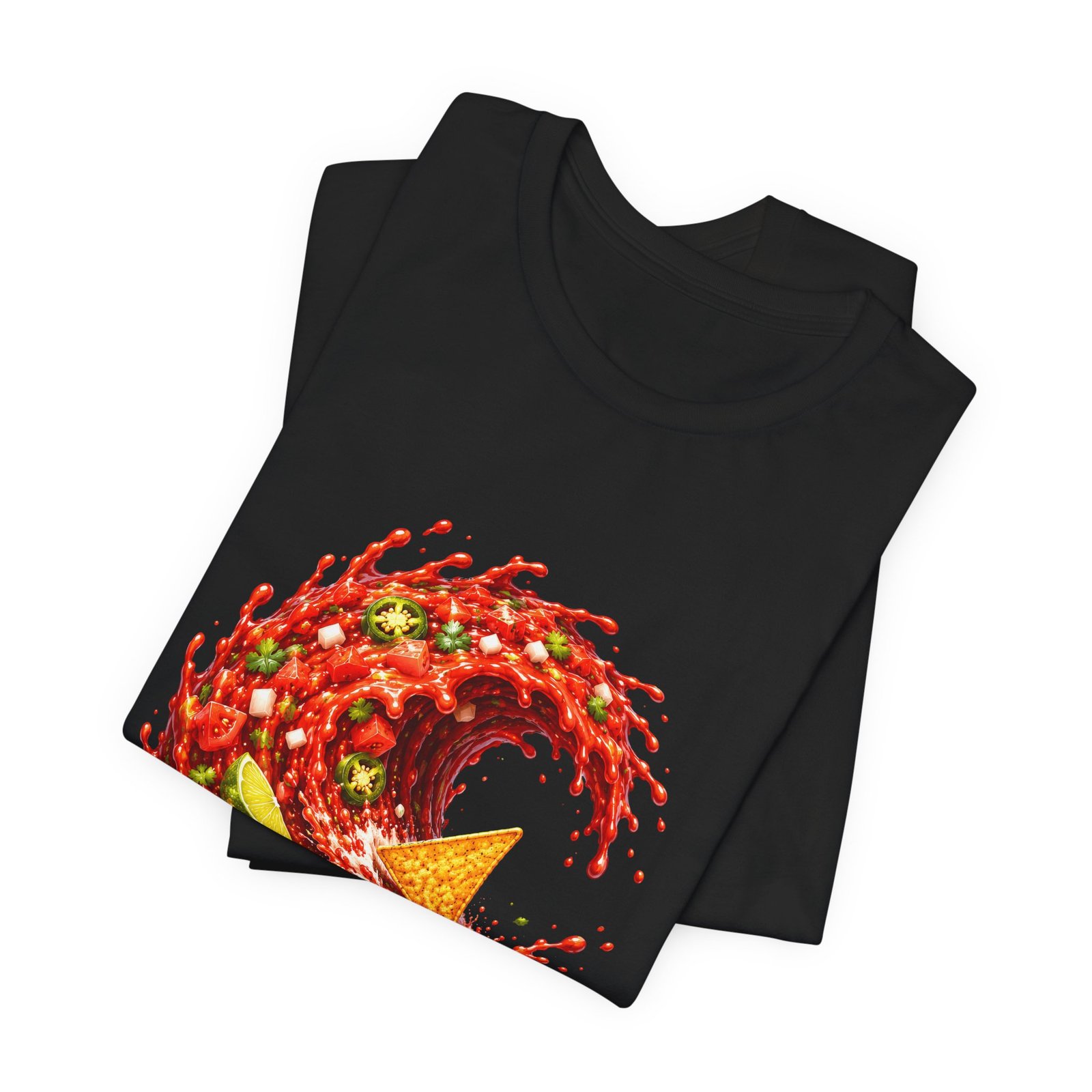 Tortilla Chip Surfing Spicy Salsa Wave Graphic Tee - Image 15