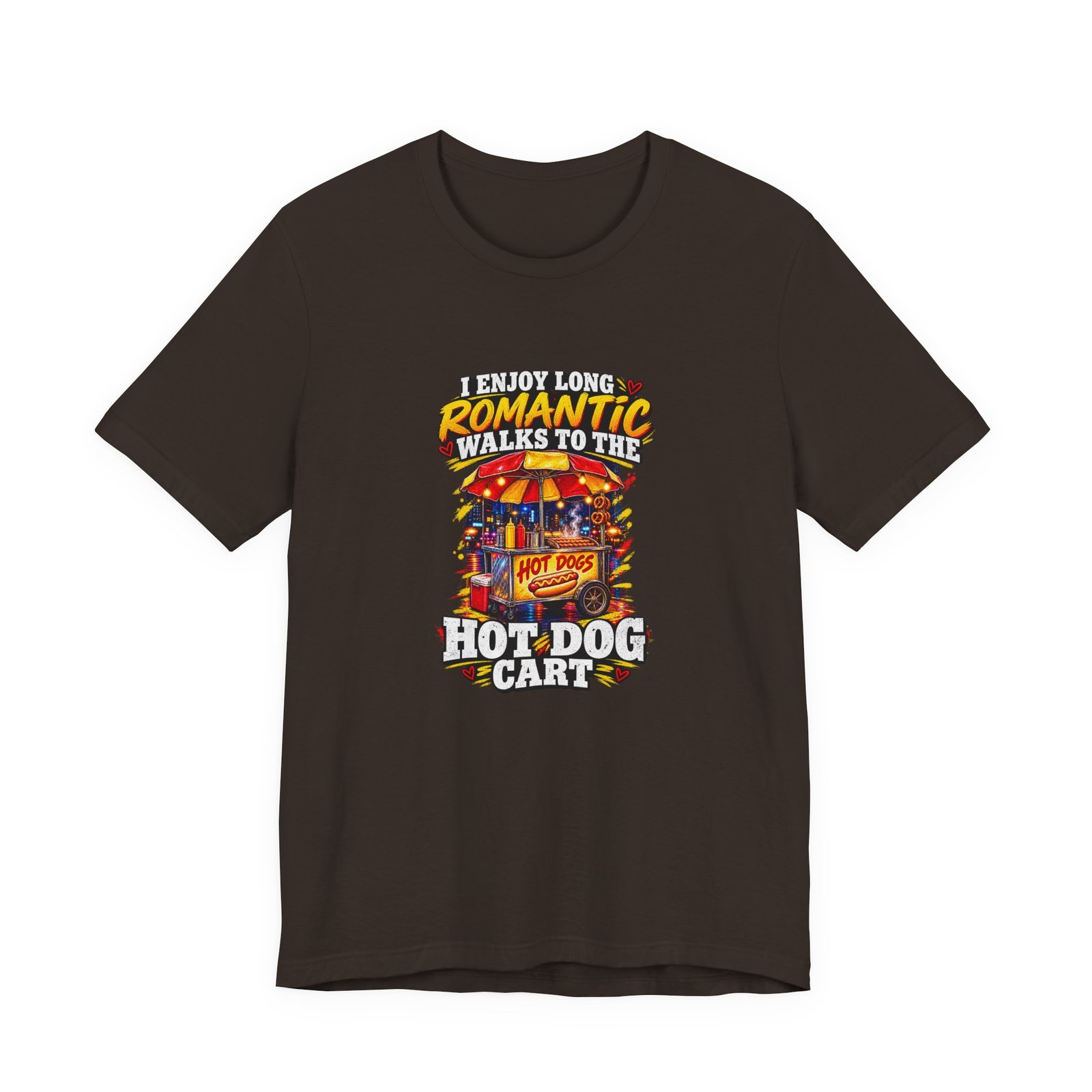 Romantic Walks To The Hot Dog Cart Graphic Tee - Image 9