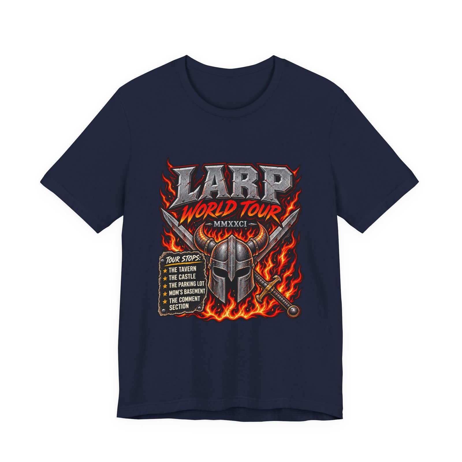 LARP Tour Fantasy Role Playing Humor Graphic Tee - Image 21