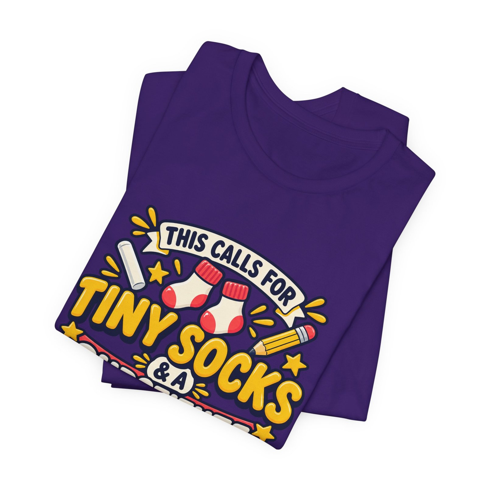 Teacher Baby Announcement Tiny Socks And Substitute Classroom Tee - Image 39