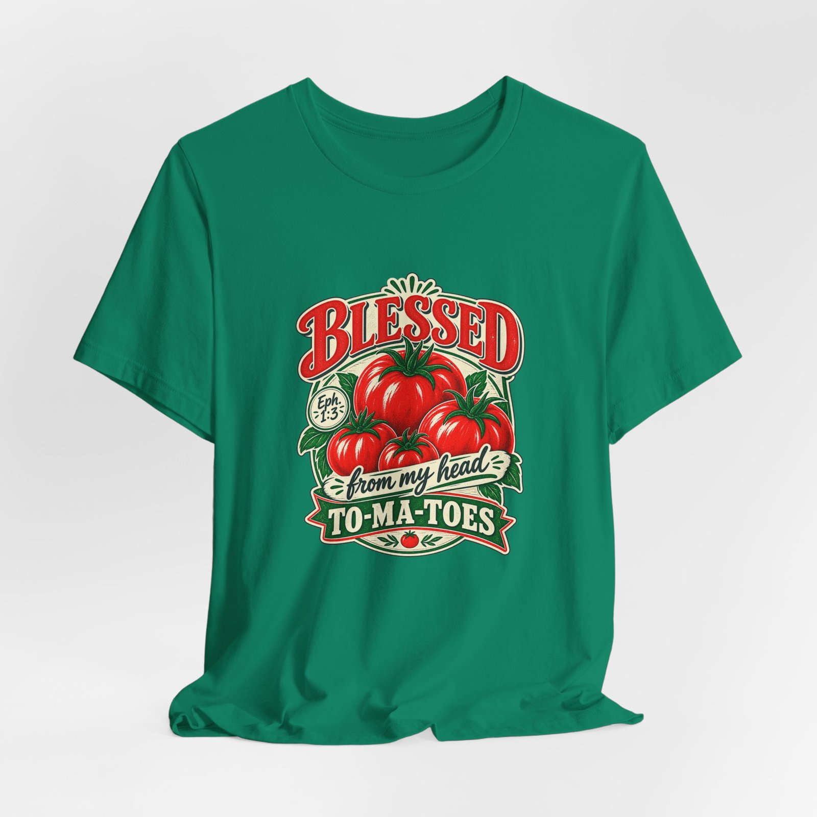 Blessed From My Head To-Ma-Toes Tomato Pun Graphic Tee - Image 28