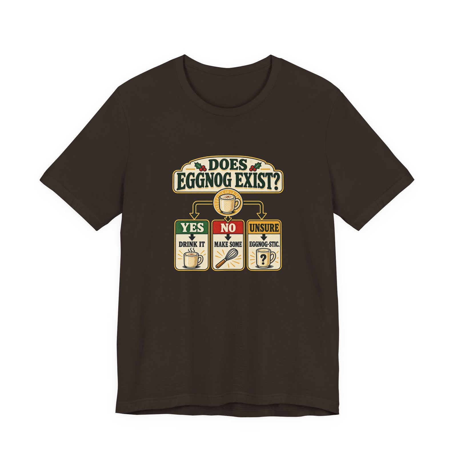 Does Eggnog Pun Exist Holiday Chart Graphic Tee - Image 9
