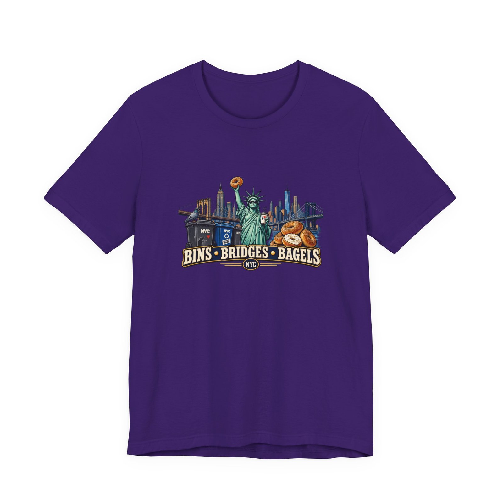 NYC Cleaner Streets Liberty Bagels Graphic Tee - Image 37