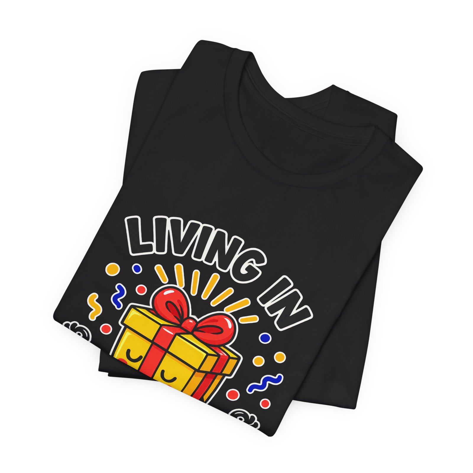 Living In The Present Meditating Gift Birthday Pun Graphic Tee - Image 15