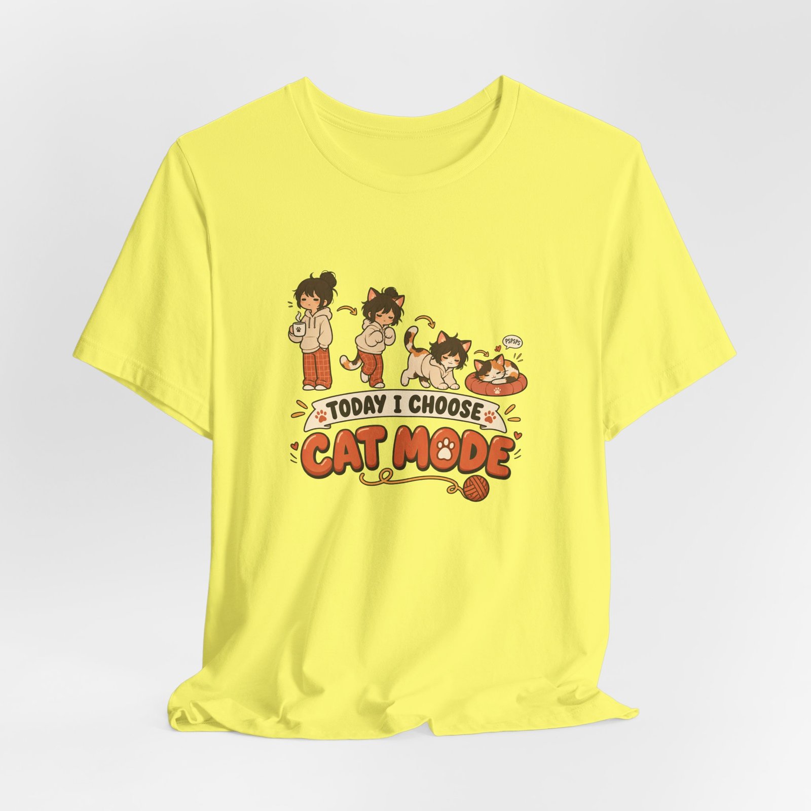 Cat Mode Transformation Cartoon Graphic Tee - Image 20
