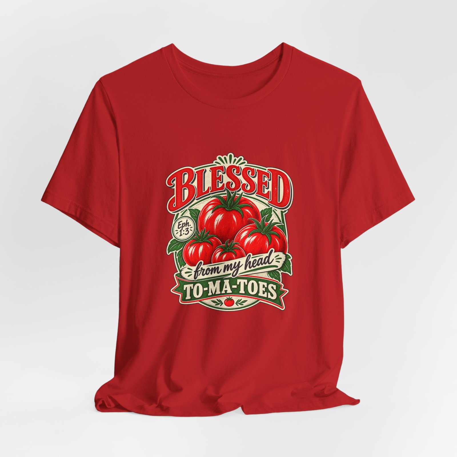 Blessed From My Head To-Ma-Toes Tomato Pun Graphic Tee - Image 48