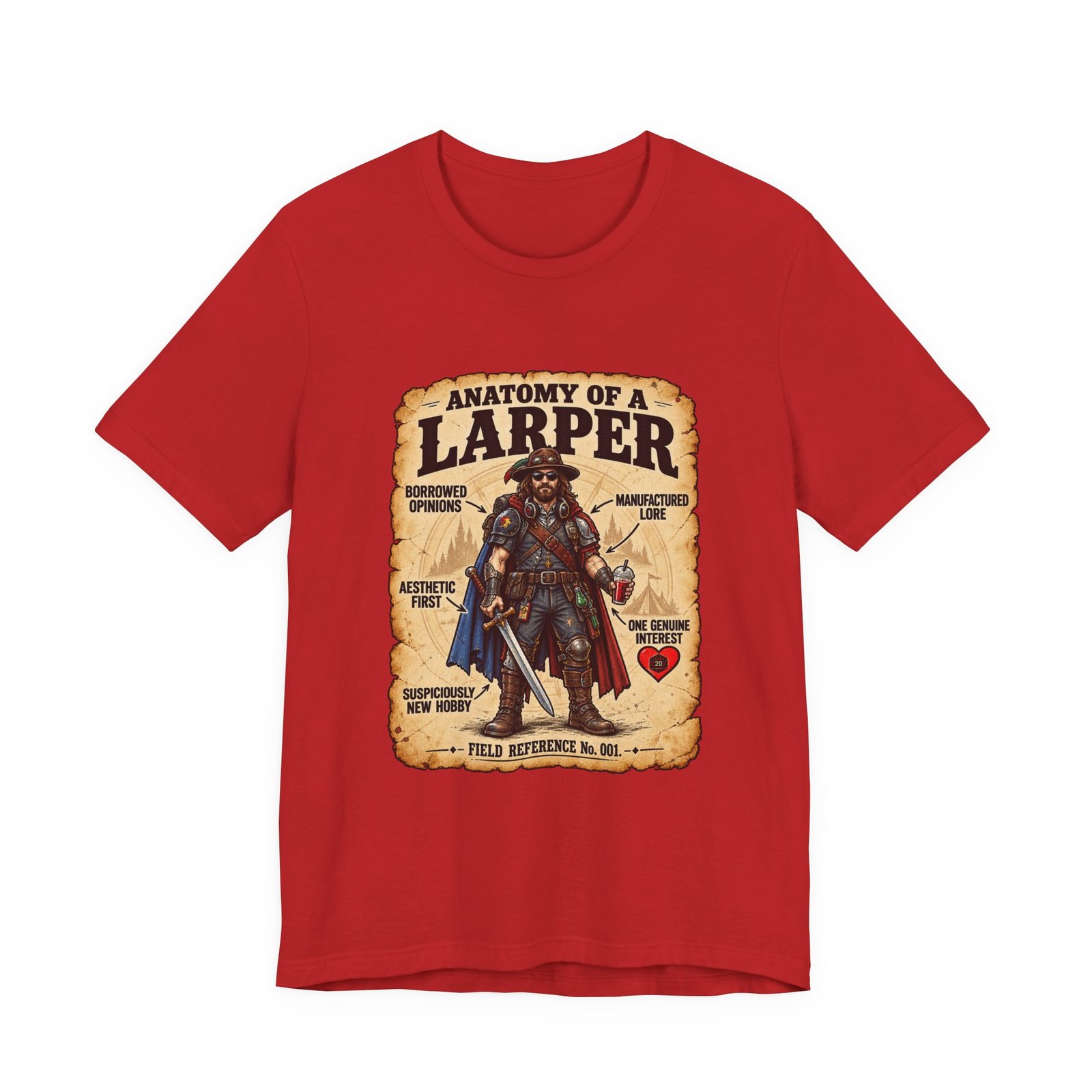 Anatomy Of A Larper Field Reference Humor Graphic Tee - Image 45
