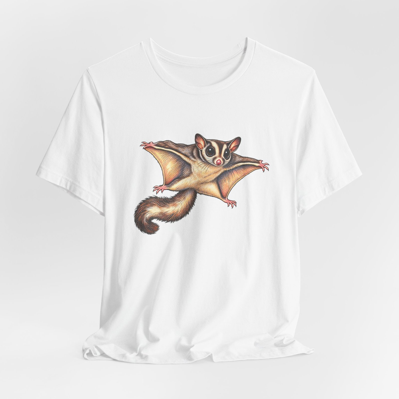 Sugar Glider Mid Glide Squirrel Wildlife Flying Illustration Graphic Tee - Image 4