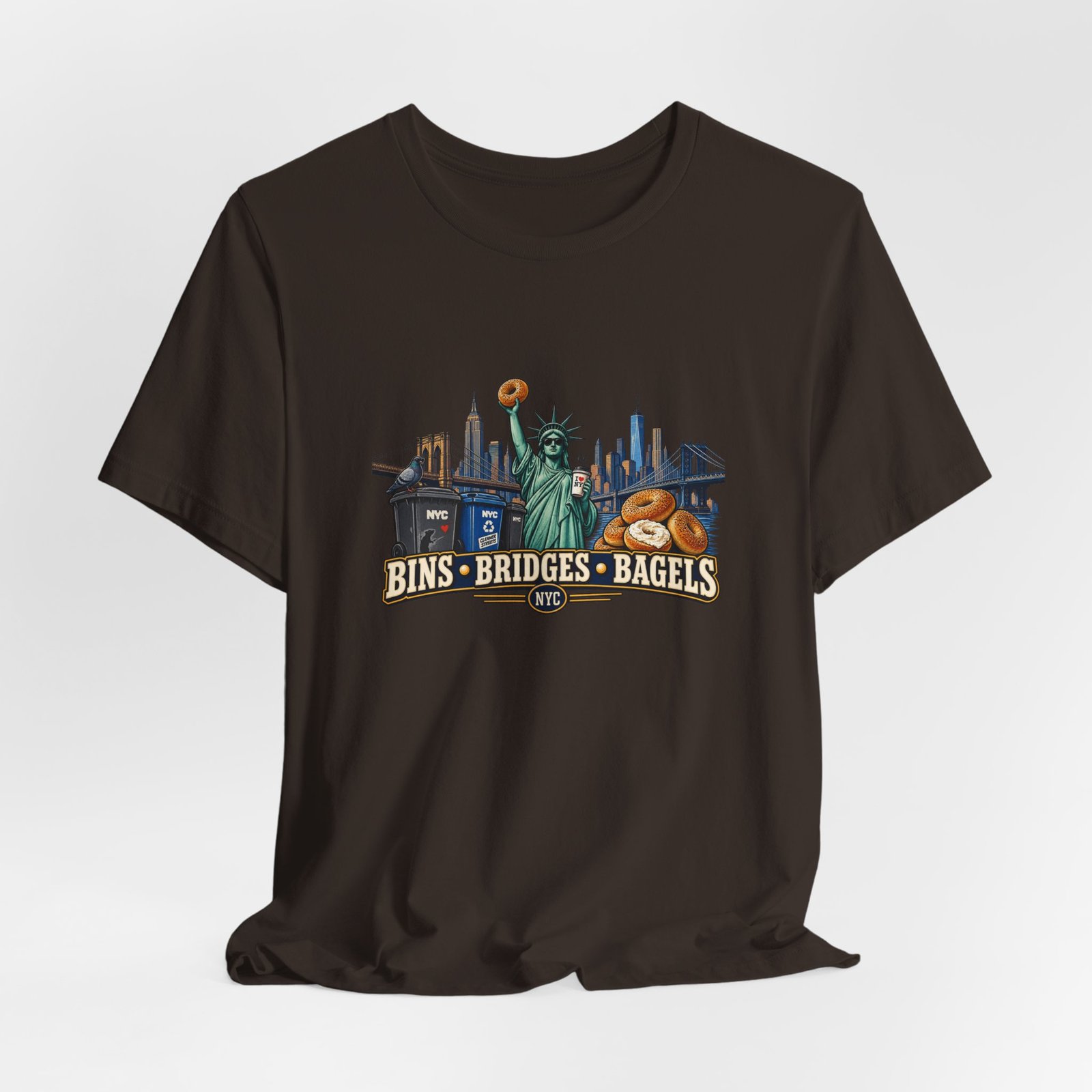 NYC Cleaner Streets Liberty Bagels Graphic Tee - Image 12