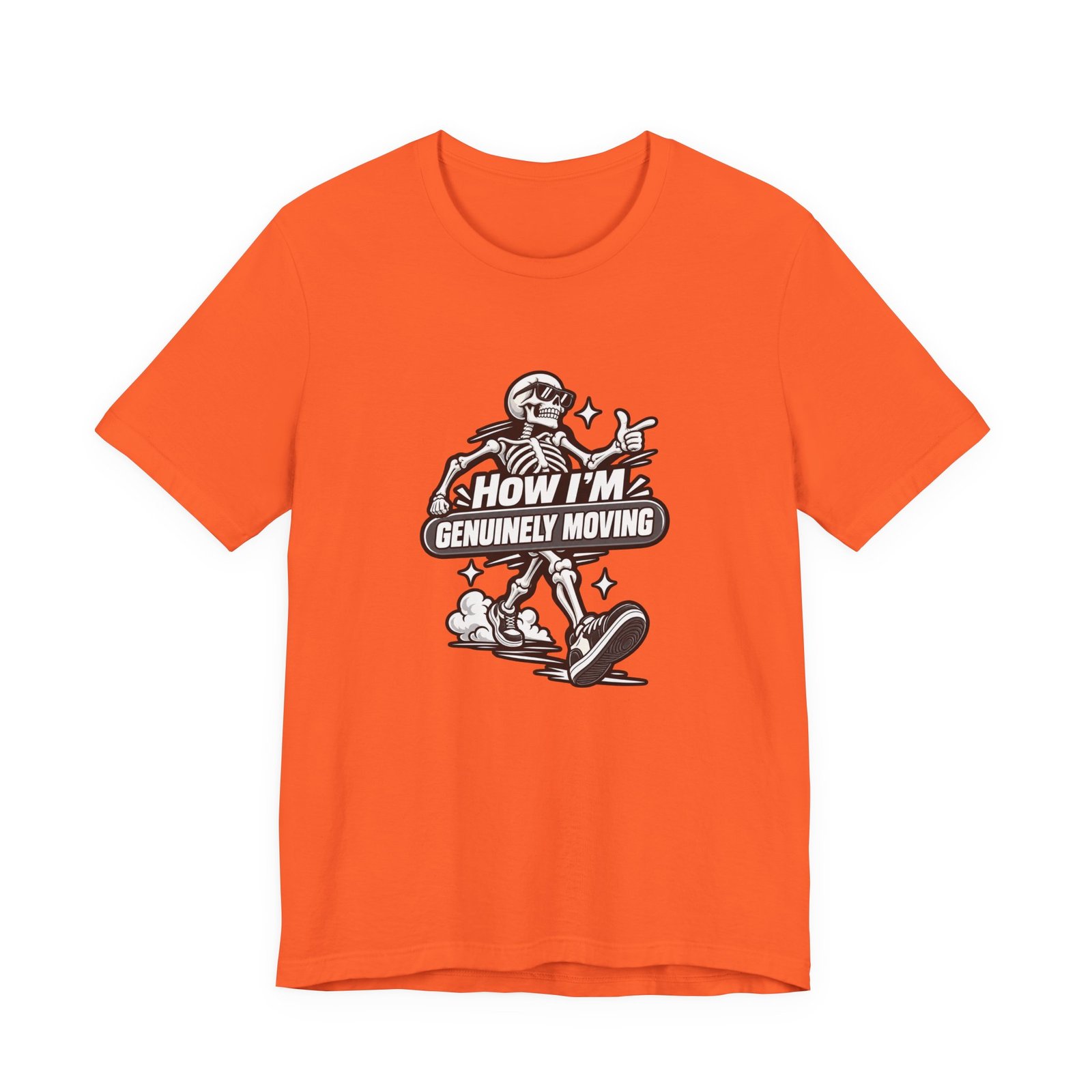 How Im Genuinely Moving Funny Skeleton Halloween Graphic Tee - Image 5