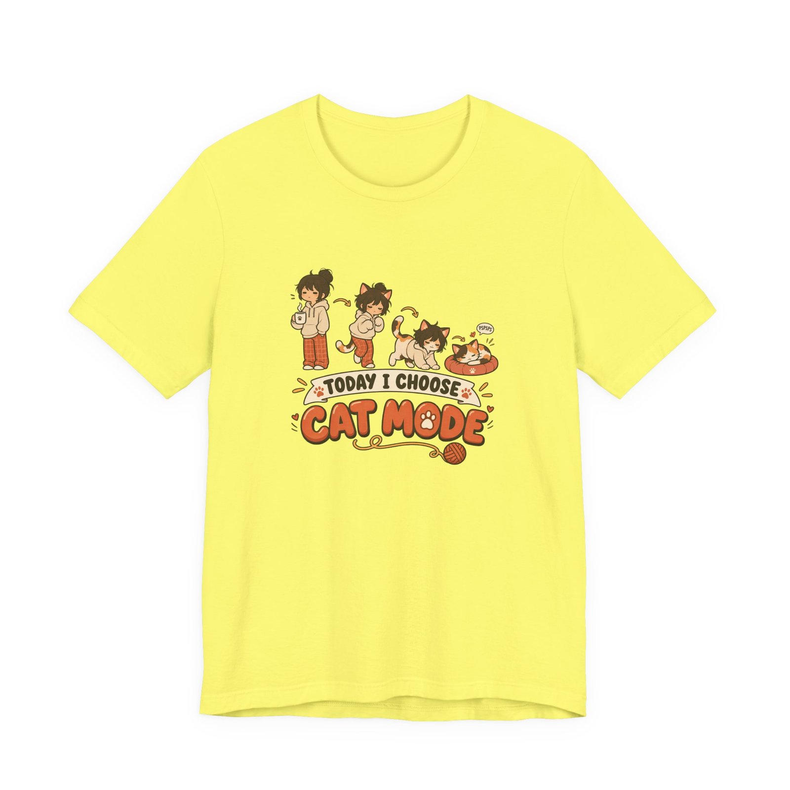 Cat Mode Transformation Cartoon Graphic Tee - Image 17