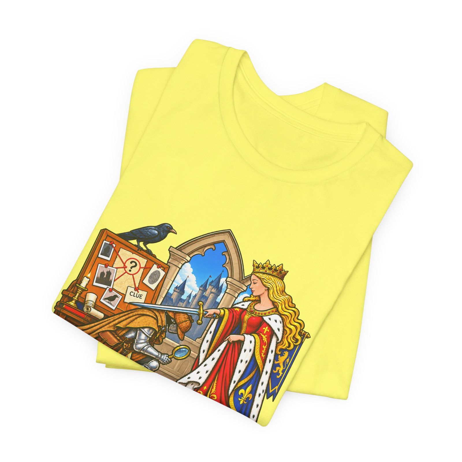 Sir Cumstantial Evidence Medieval Mystery Graphic Tee - Image 19