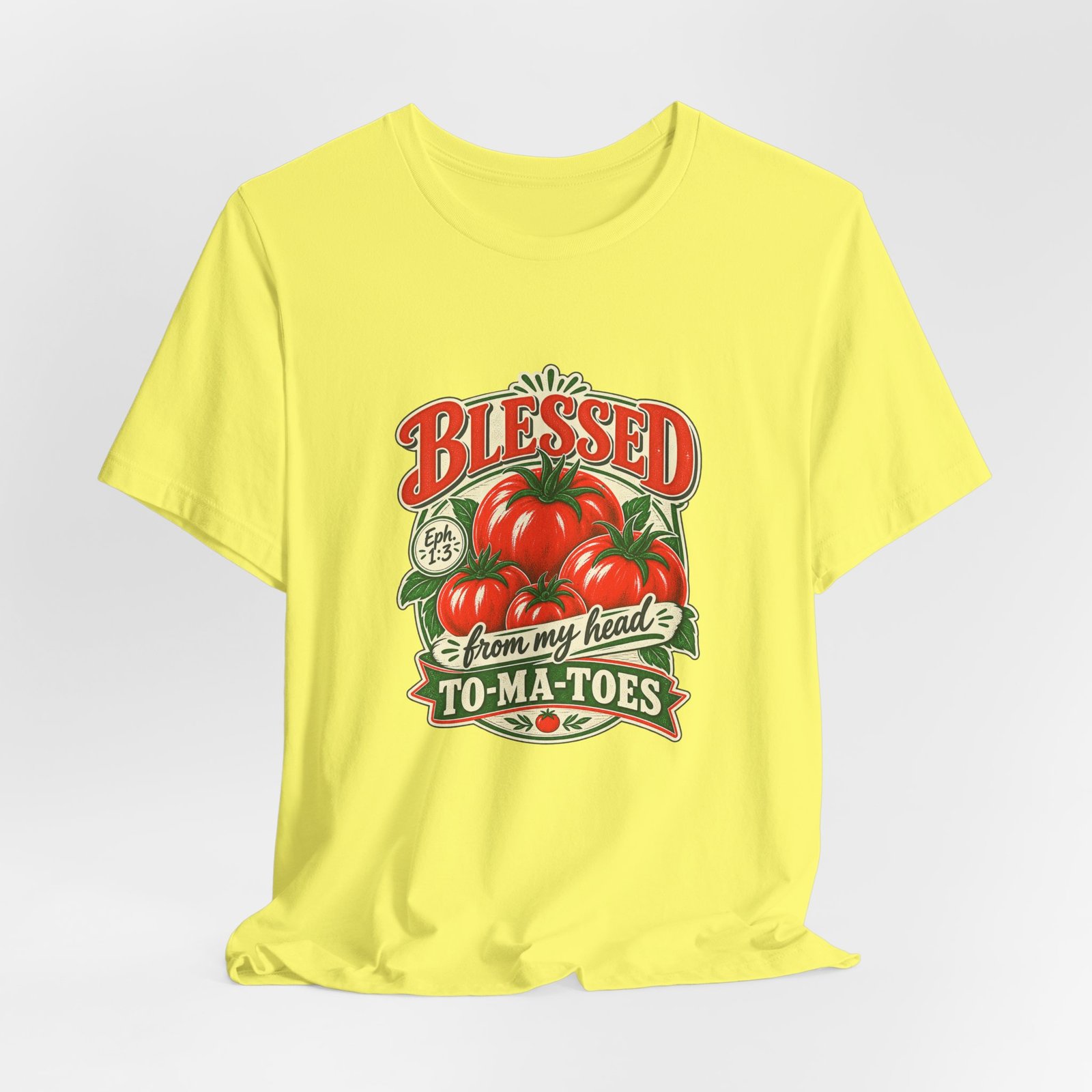 Blessed From My Head To-Ma-Toes Tomato Pun Graphic Tee - Image 20