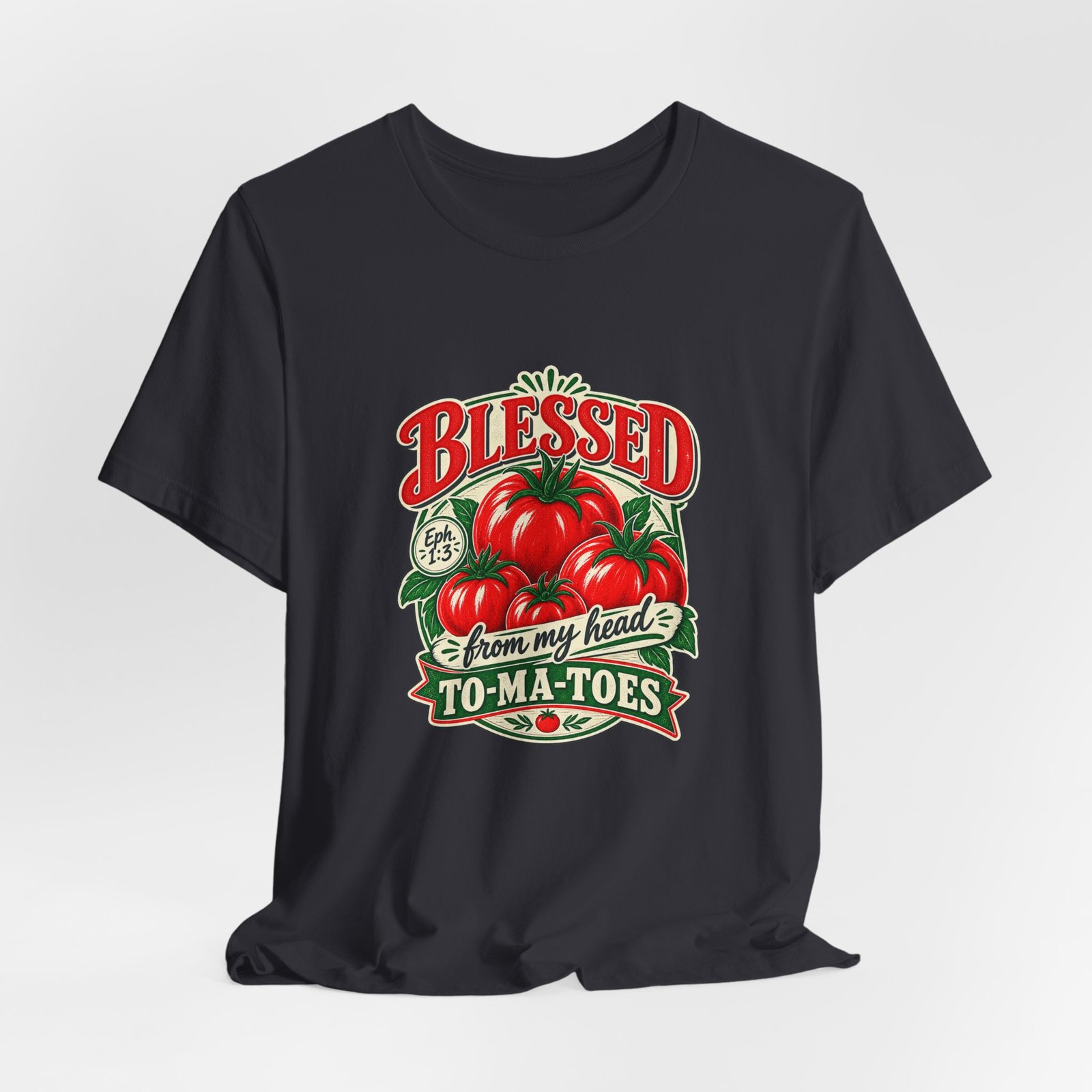 Blessed From My Head To-Ma-Toes Tomato Pun Graphic Tee - Image 24