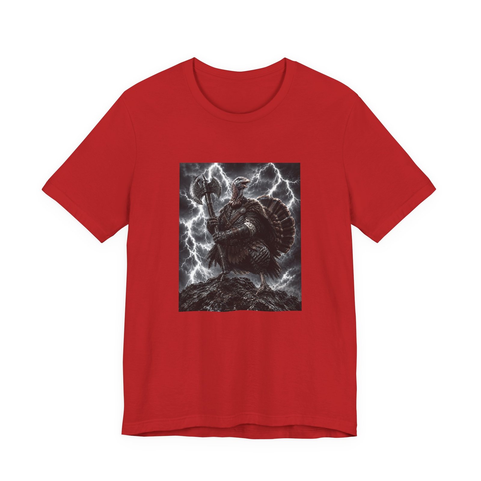 Turkey Warrior Axe Lightning Storm Graphic Tee - Image 45
