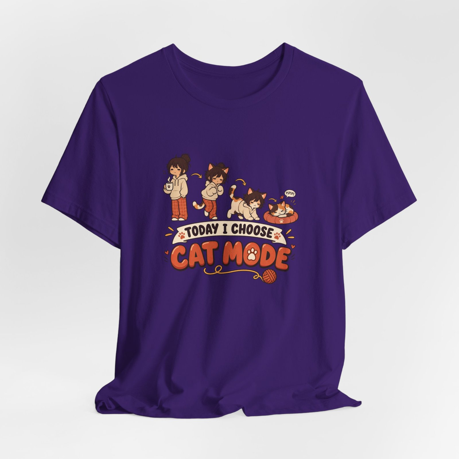 Cat Mode Transformation Cartoon Graphic Tee - Image 40