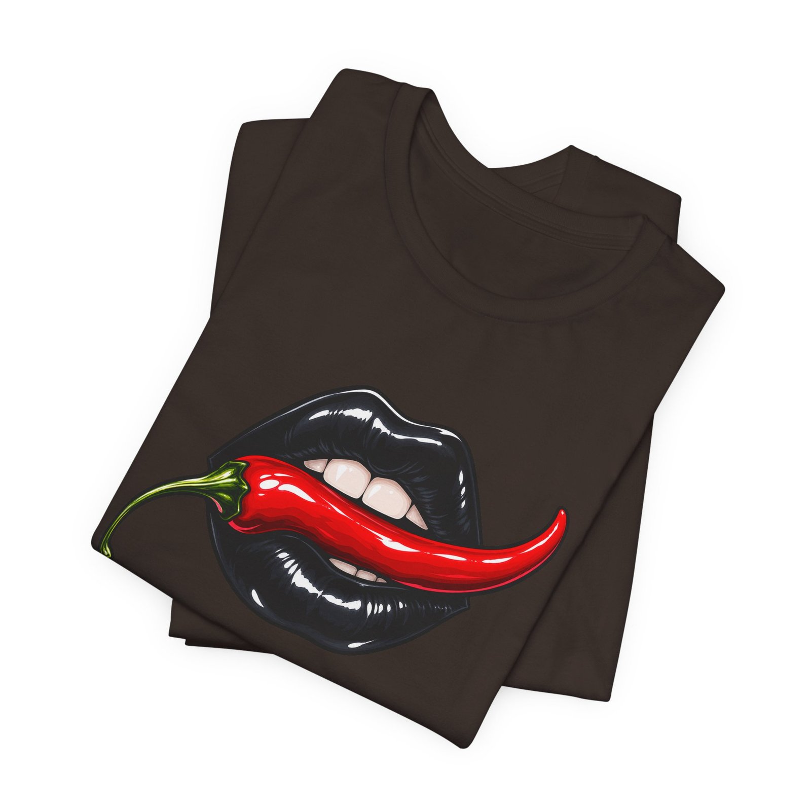 Chili Lips Bite Spicy Food Humor Graphic Tee - Image 11