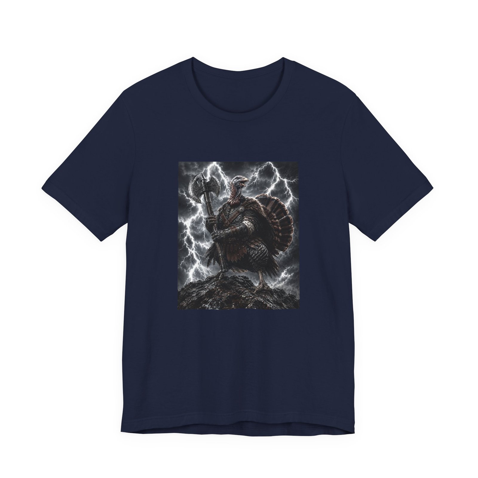Turkey Warrior Axe Lightning Storm Graphic Tee - Image 33