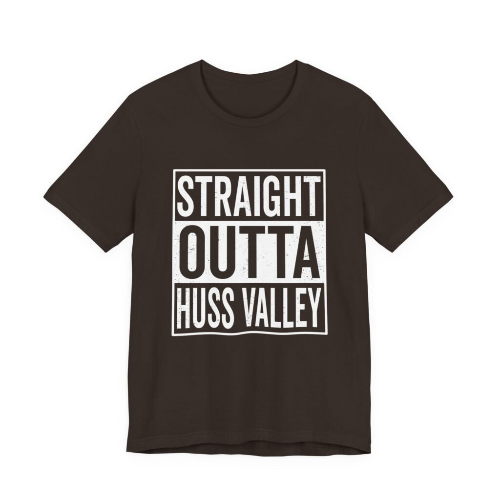 Straight Outta Huss Valley Distressed Meme Graphic Tee