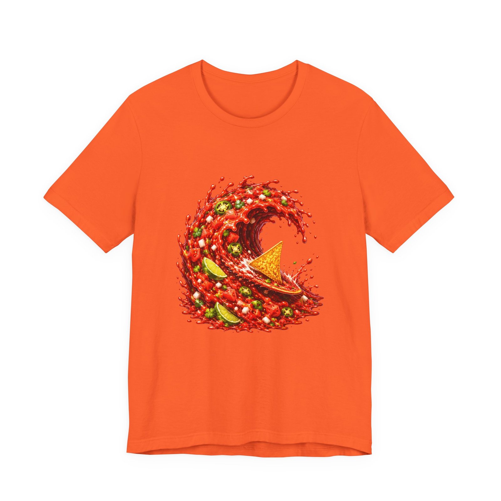 Tortilla Chip Surfing Spicy Salsa Wave Graphic Tee - Image 5