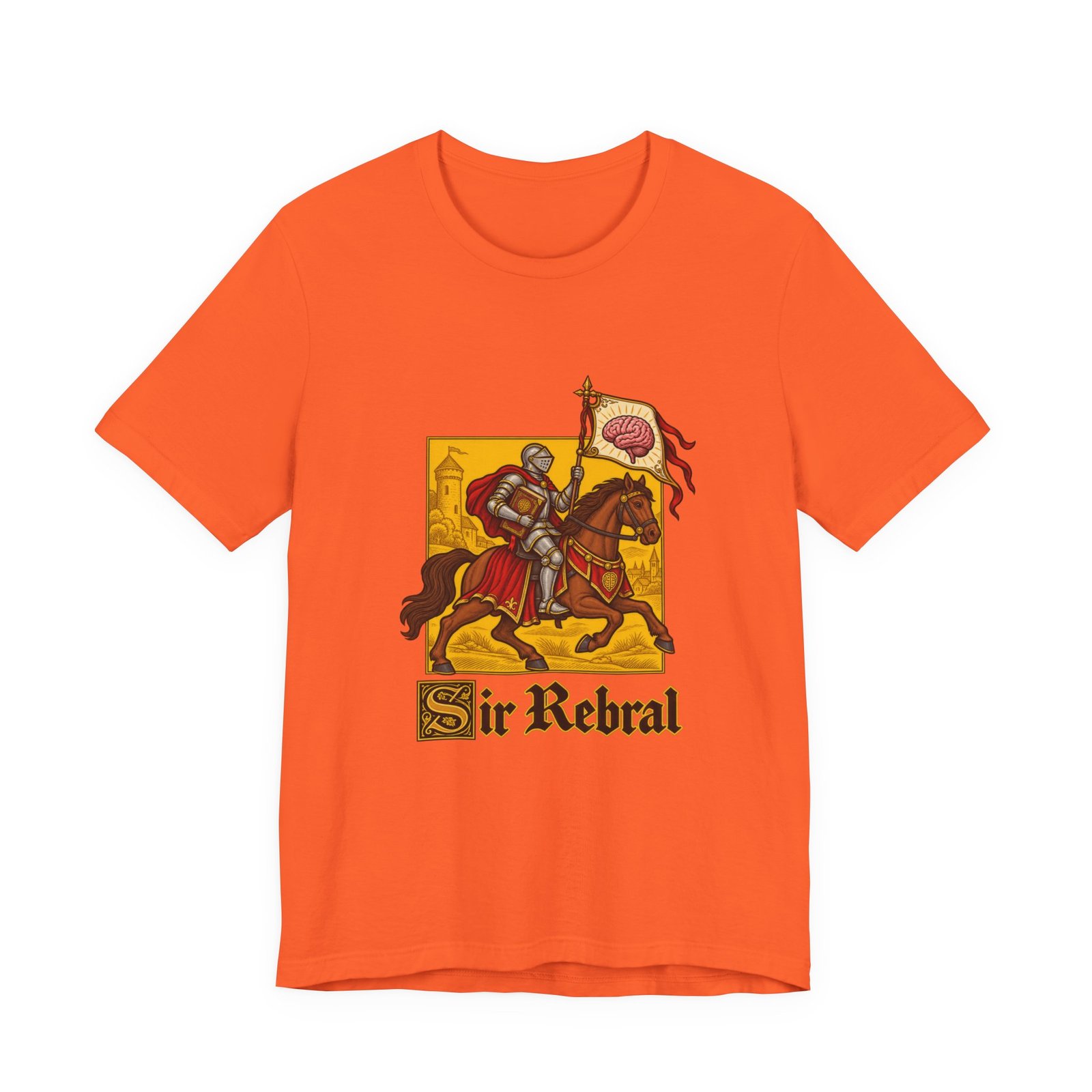 Sir Rebral Cerebral Knight Brain Banner Tee - Image 5