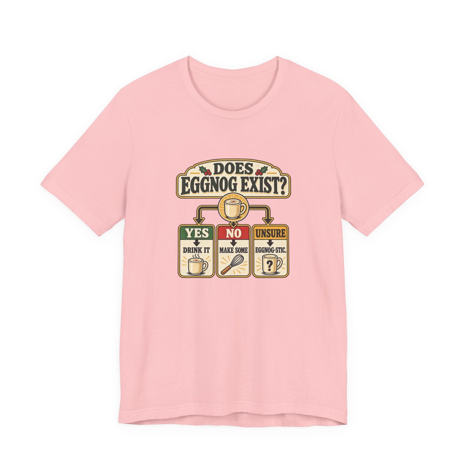 Does Eggnog Pun Exist Holiday Chart Graphic Tee - Image 41