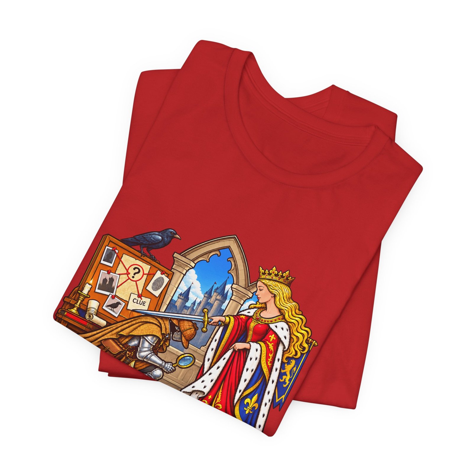 Sir Cumstantial Evidence Medieval Mystery Graphic Tee - Image 47