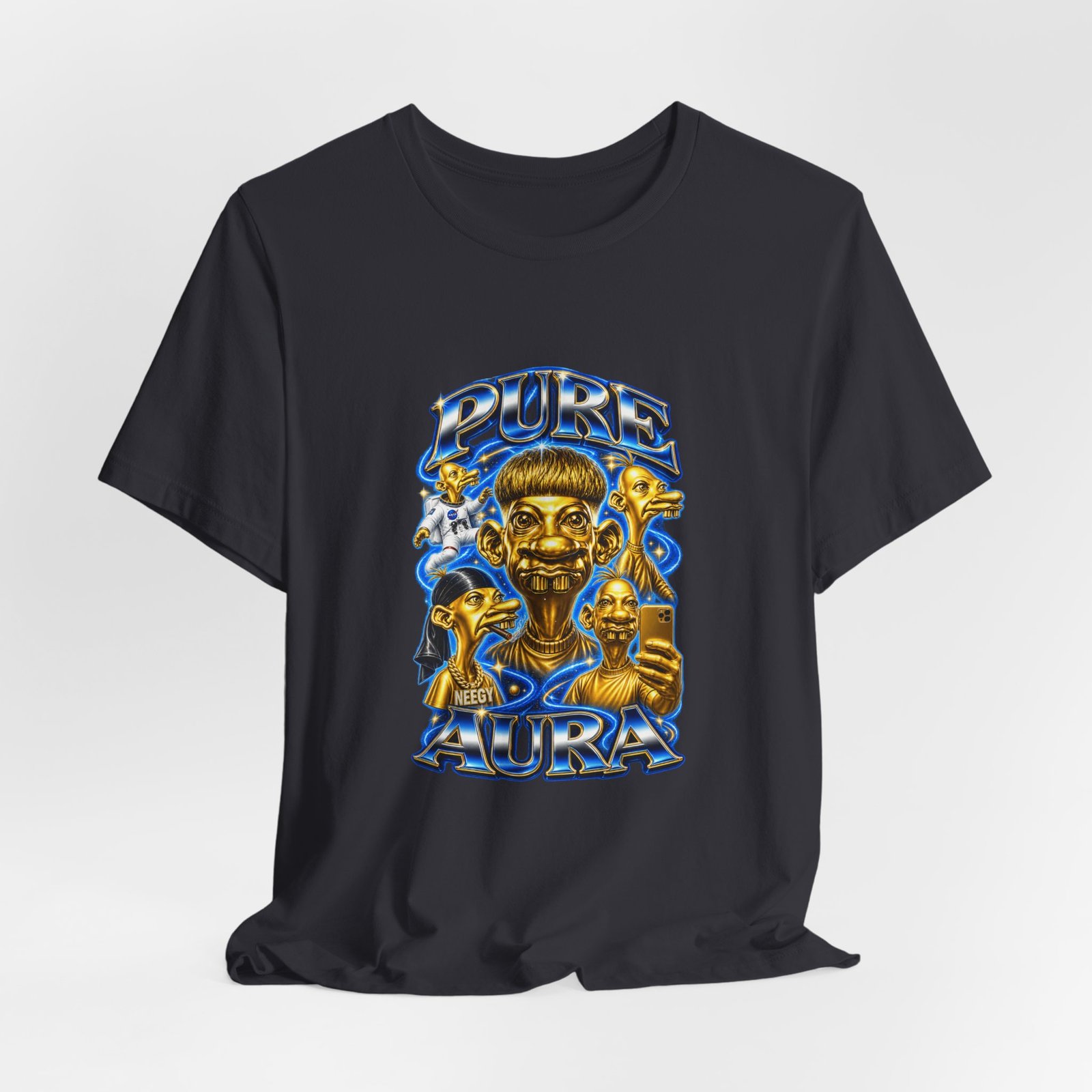 Pure Charisma Aura Neegy Cosmic Selfie Charisma Graphic Tee - Image 24