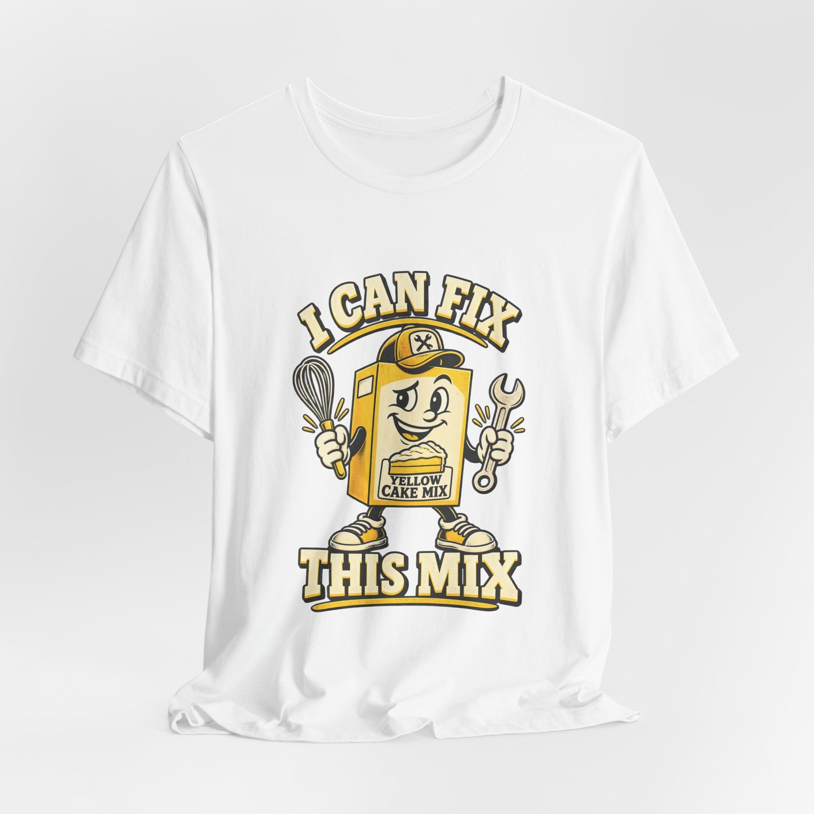 I Can Fix This Mix Yellow Cake Pun Tee - Image 4