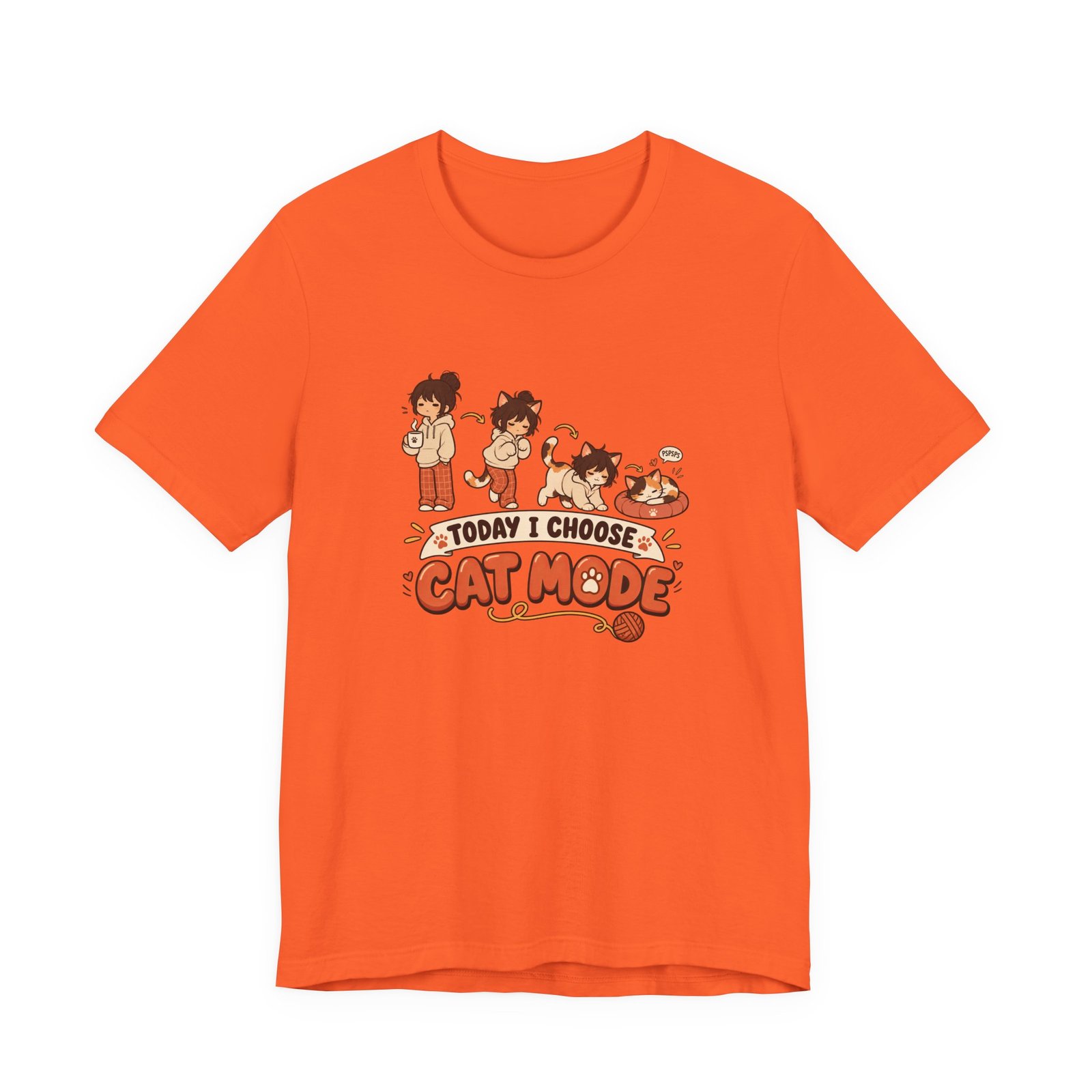 Cat Mode Transformation Cartoon Graphic Tee - Image 5