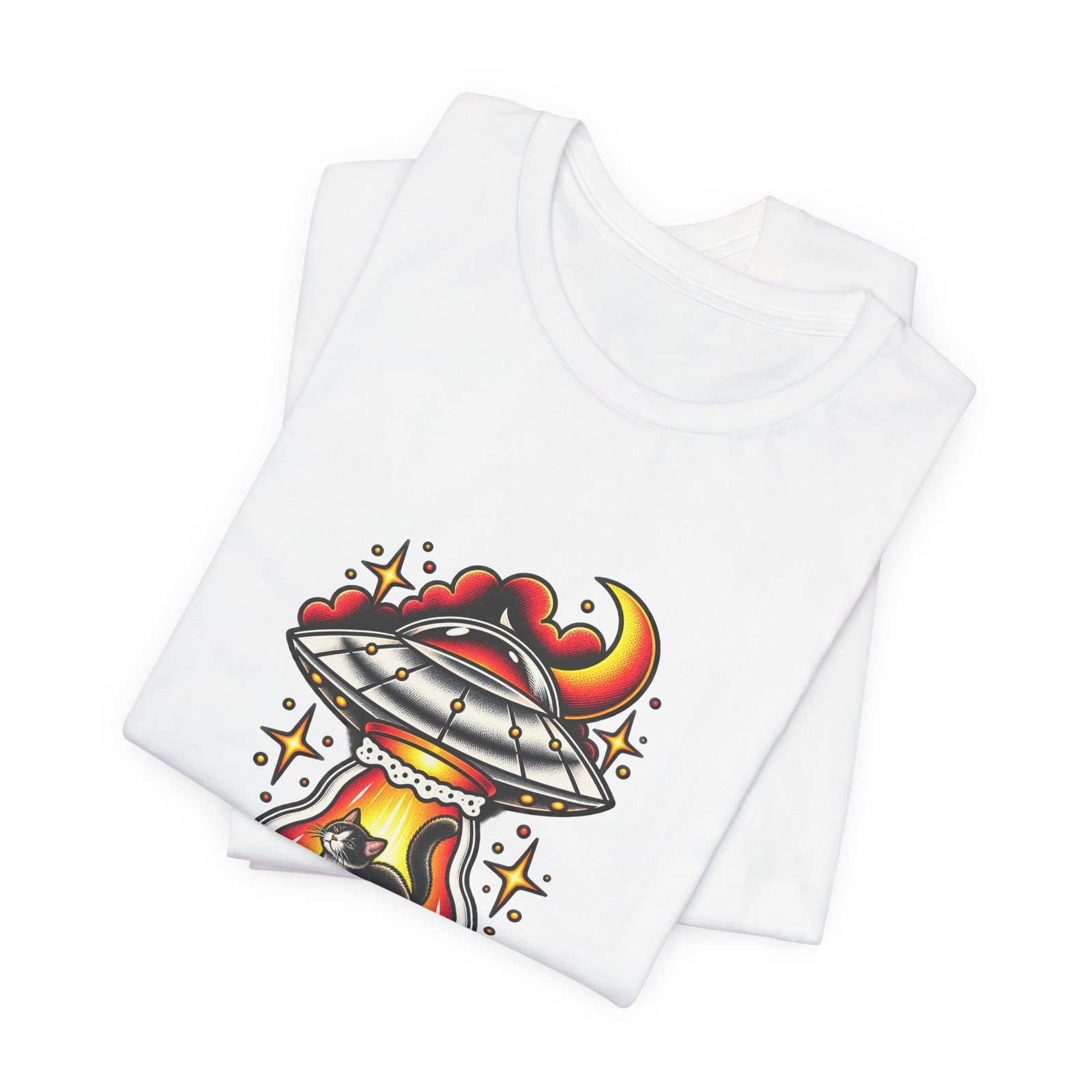 Whatever Spaceship Cat Graphic Tee - Image 3