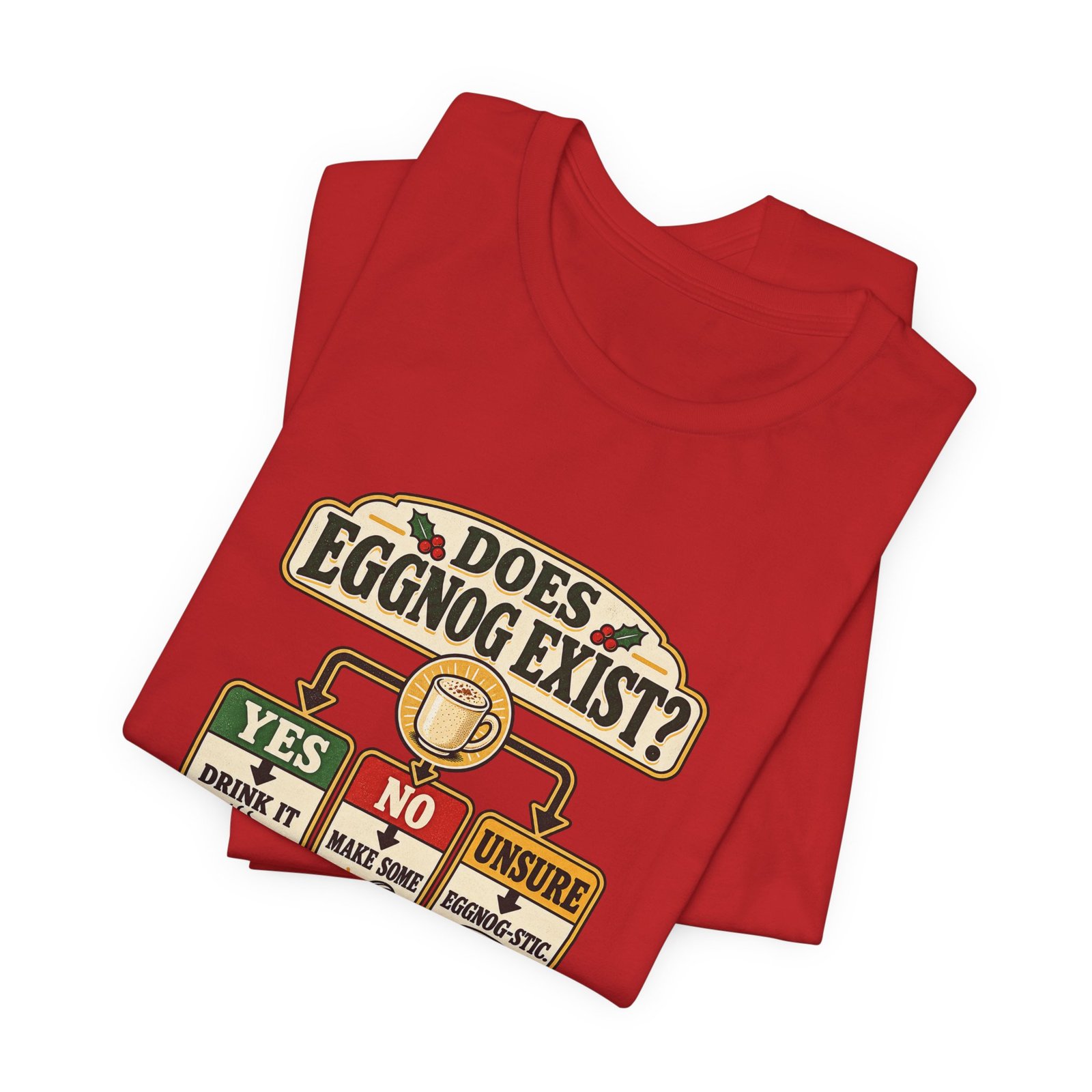 Does Eggnog Pun Exist Holiday Chart Graphic Tee - Image 47