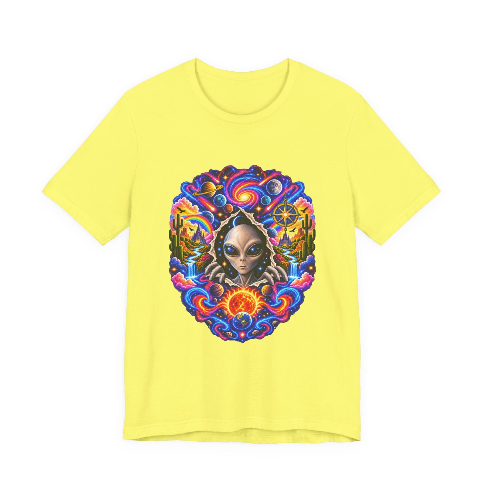Psychedelic Alien Cosmic Portal Space Graphic Tee - Image 17