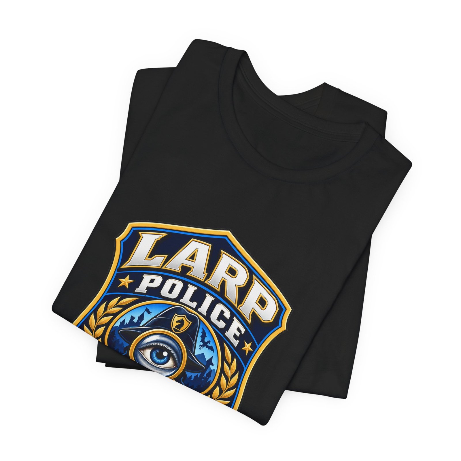 LARP Police Observe Verify Question Badge Tee - Image 15