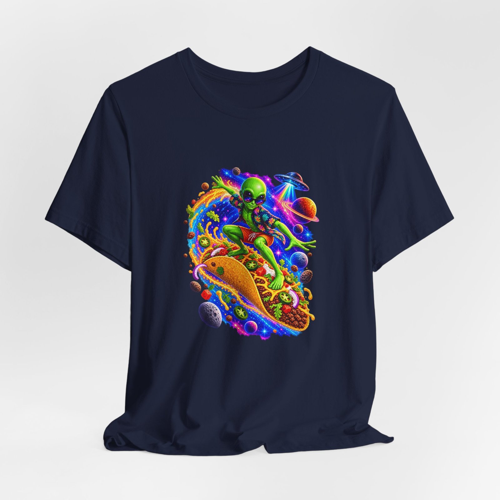 Alien Taco Space Surfer Graphic Tee - Image 36