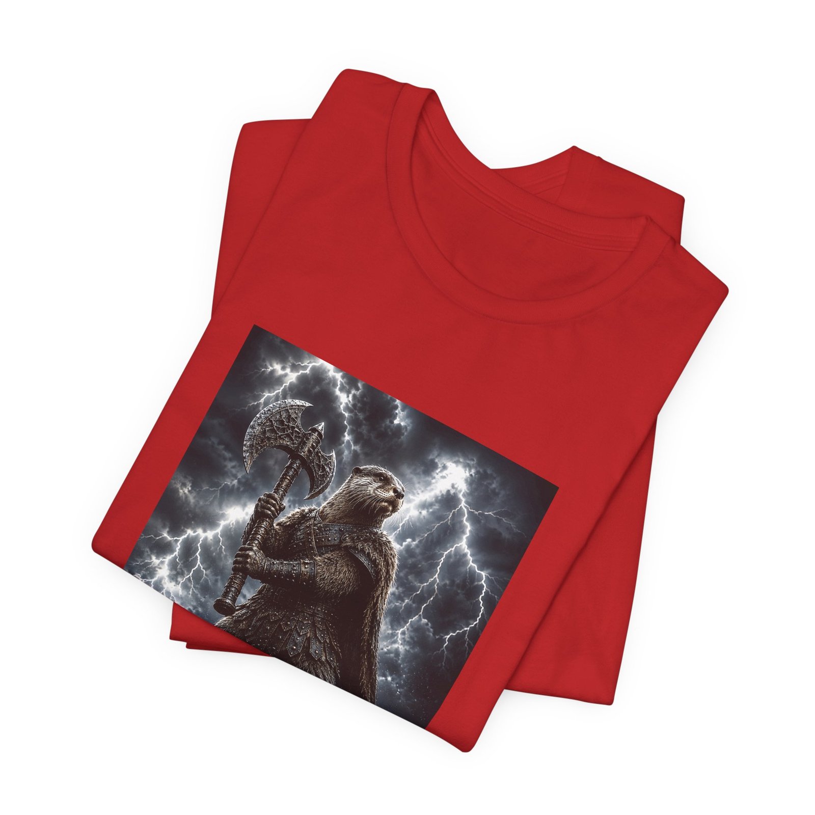Storm Otter Warrior With Axe Graphic Tee - Image 47