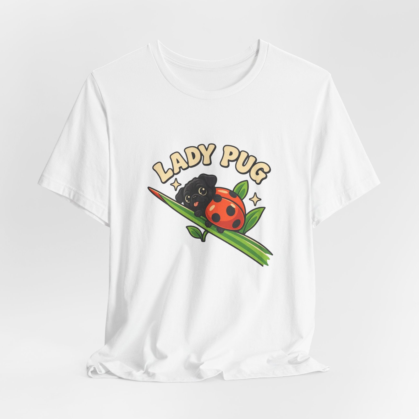 Lady Pug Cute Ladybug Dog Pun Graphic Tee - Image 4