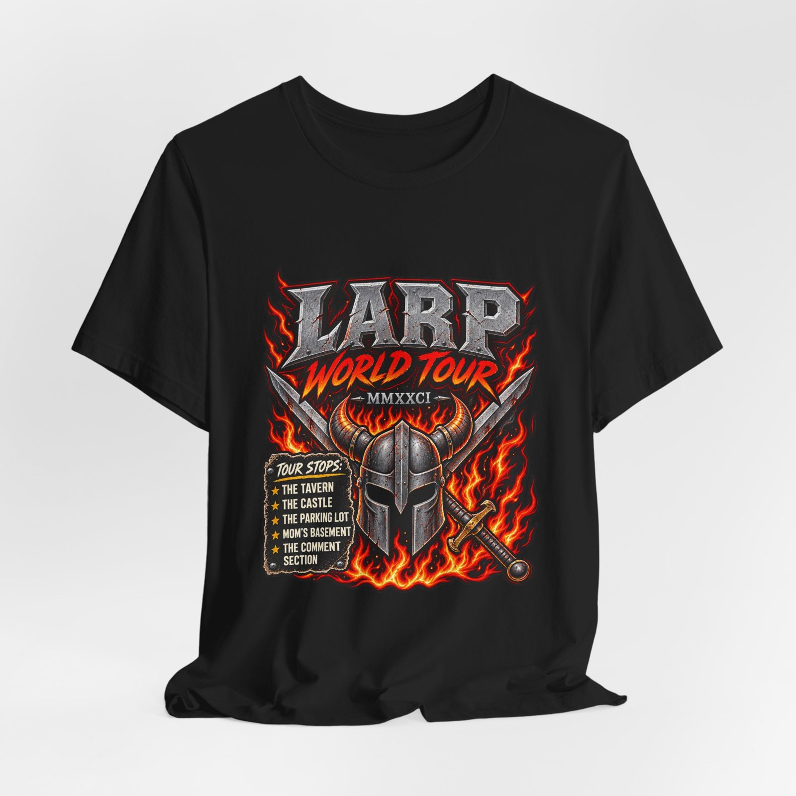 LARP Tour Fantasy Role Playing Humor Graphic Tee - Image 8