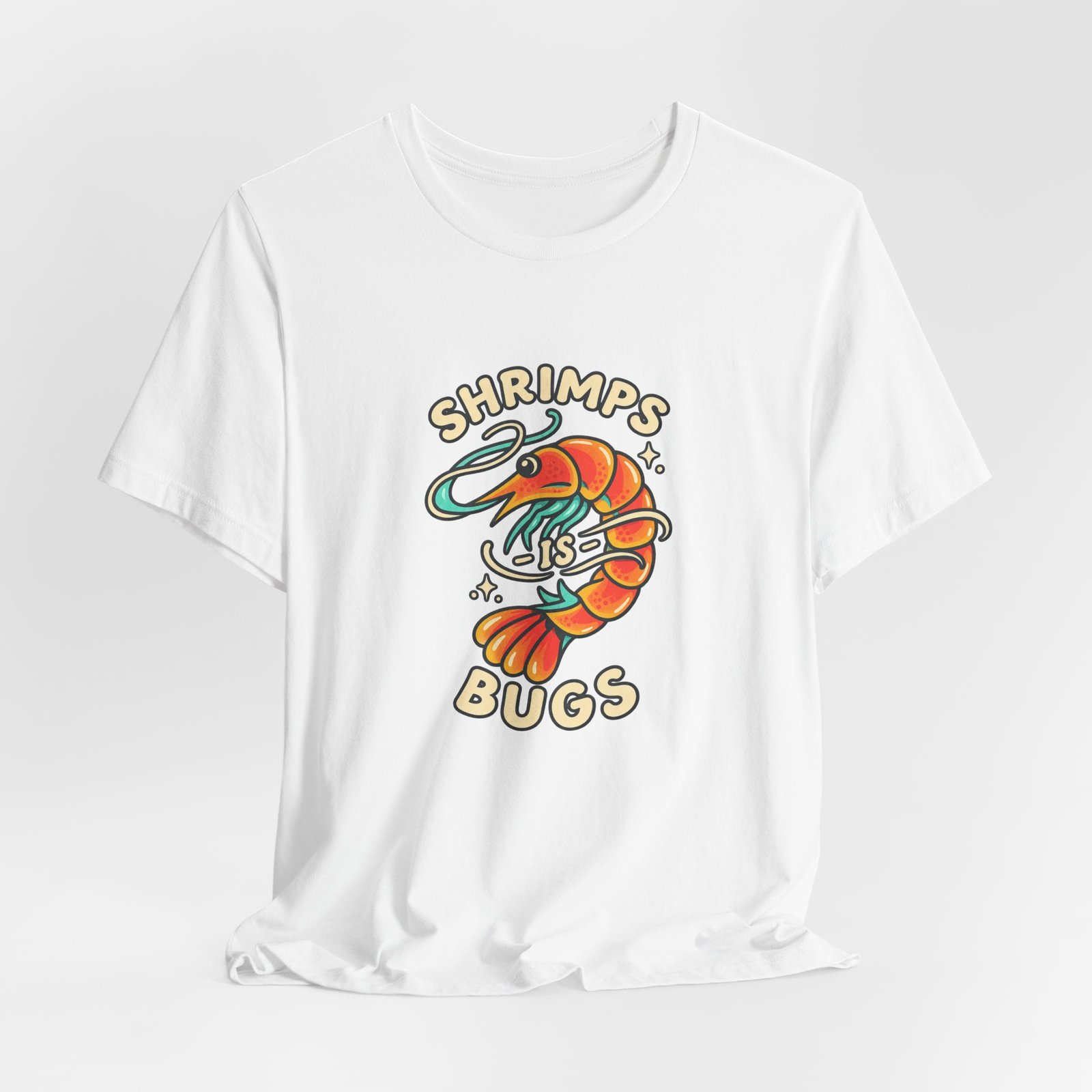 Shrimps Is Bugs Cartoon Shrimp Meme Tee - Image 4