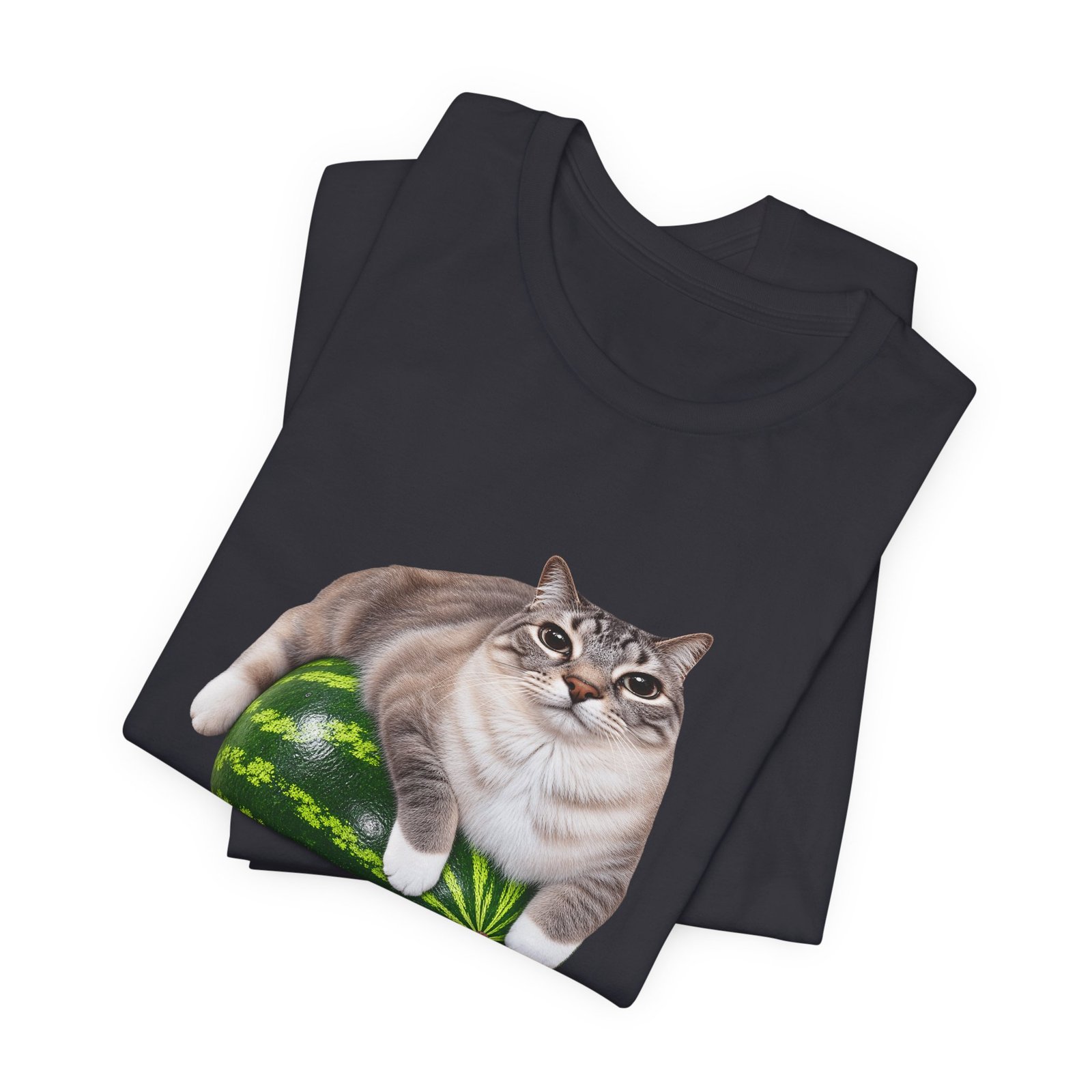 Cat On Watermelon Meme Graphic Tee - Image 11